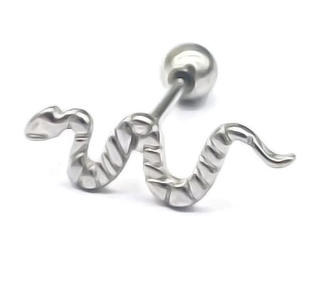 Oorpiercing Slang - RVS - 8 mm - Zilverkleurig
