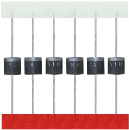 Gelijkrichterdiodes - Elektronische componenten - Elektrische experimenten - 1000 Volt - 6 Ampère