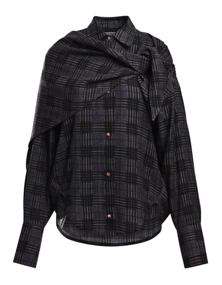 Essentiel Antwerp Oversized Shirt W/scarf Blouses Groen Kiss