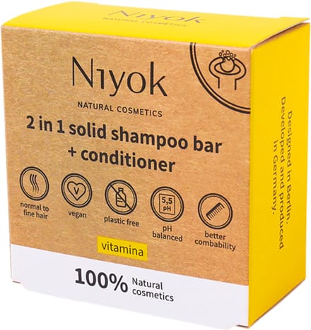 Niyok Vitamina - Shampoo - Conditioner bars - 80G - Vegan - pH-waarde - 2-in-1