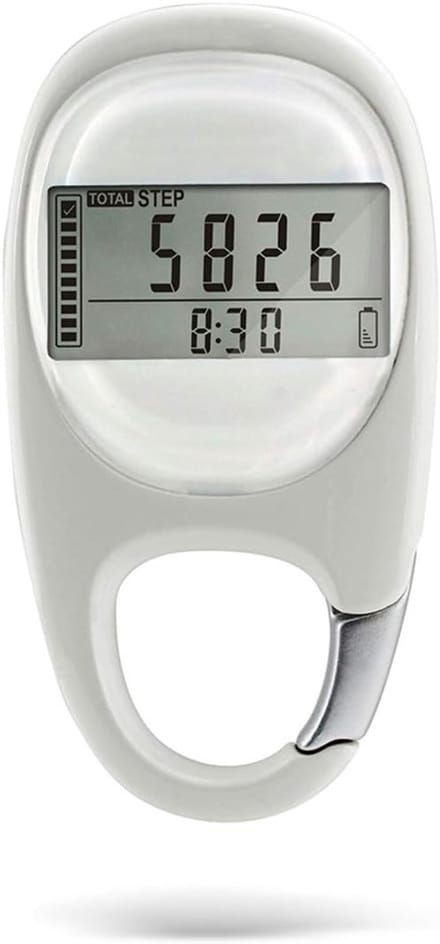 Digitale Stappenteller - 3D Pedometer - Activiteit Meten - Draagbaar Clip Ontwerp - Compact Formaat - Grijs