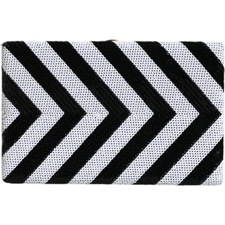 Zwarte Witte Gouden Frame Clutch Avondfeest Handtas