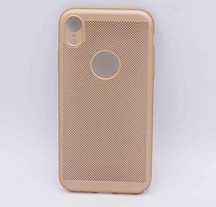 Geschikt voor IPhone XR – hoes, cover – TPU – metaal gaas look – Goud