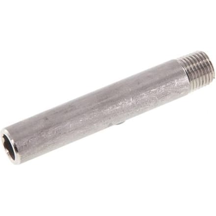 R 1/4'' Buitendraad x 13.5mm RVS Pijpnippel met Las uiteinde 20 Bar DIN 2982 - 80mm