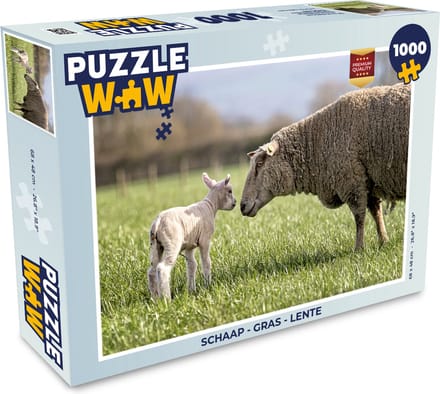 Puzzel Schaap - Gras - Lente - Legpuzzel - Puzzel 1000 stukjes volwassenen