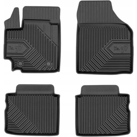Premium Rubberen Mattenset No.77 - Geschikt voor Suzuki Celerio vanaf 2014 - Perfecte Pasvorm - TPE Elastomeer - Zwart - 4-delig - FROGUM