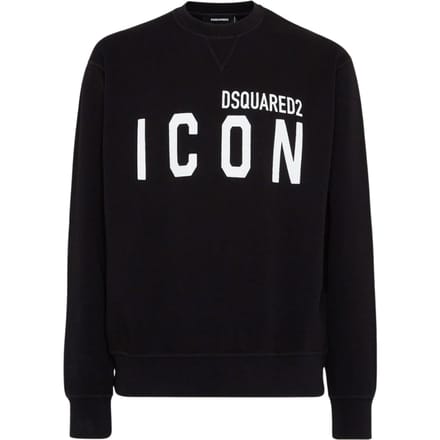 Dsquared2 Zwarte Sweater Met Ronde Hals, Grote Maat Met Wit Logo