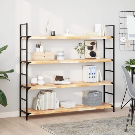 vidaXL - Wandschap - zwevend - 140x30x4 - cm - onbehandeld - massief - acaciahout