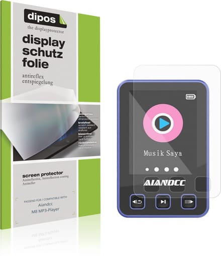 dipos – 4x Matte Beschermfolie geschikt voor Aiandcc M8 MP3-Player | Krasbestendige & antireflecterende Screenprotector Ultra-Thin