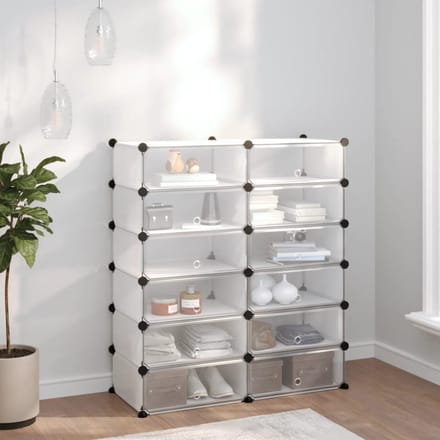 vidaXL - Schoenenrek - 94,5x36,5x106 - cm - polypropeen - transparant