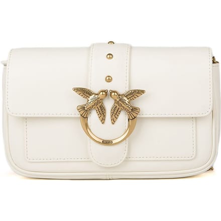 PINKO Schoudertas Love One Pocket C White - Antique Gold Crème