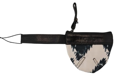 Costume National Witte Echthelederen Muntennotasch Strap Wallet