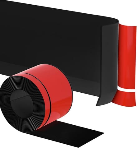 Zelfklevende Flexibele Plint Zwart PVC 6 Meter Voor Vloer en Muur
