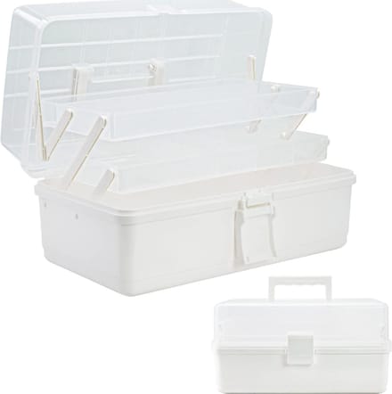 TIM® Naaidoos Opbergbox - Naaidoos - Naaikoffer - Wit - 13cm x 7cm x 7cm