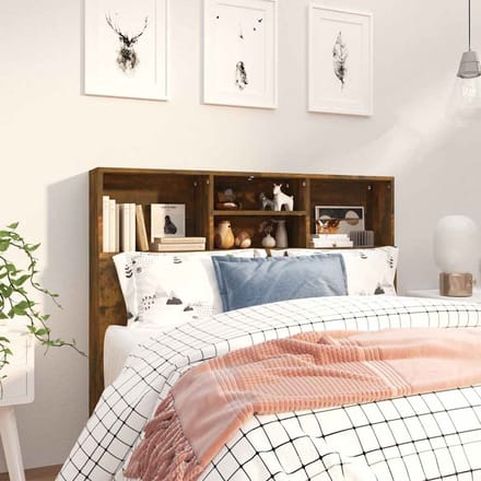 vidaXL - Hoofdbordkast - 120x19x103,5 - cm - gerookt - eikenkleurig