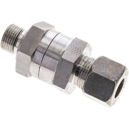 12S (M20x1.5) & G3/8'' Regeling-Uit RVS Terugslagklep Knelfitting Buitendraad 1-400 bar ISO 8434-1