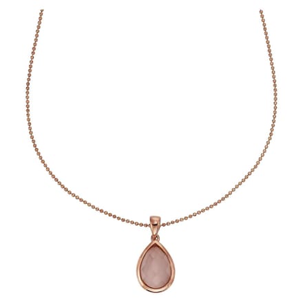 Jamelli Dames Ketting 925 sterling zilveren 1 rozenkwarts One Size 87868923