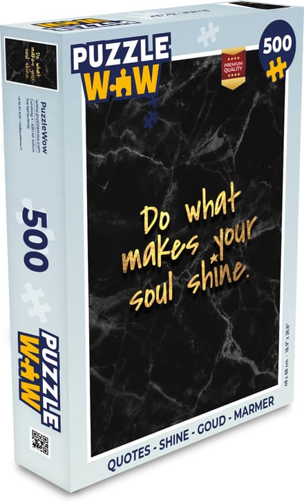 Puzzel Quotes - Shine - Goud - Marmer print - Legpuzzel - Puzzel 500 stukjes