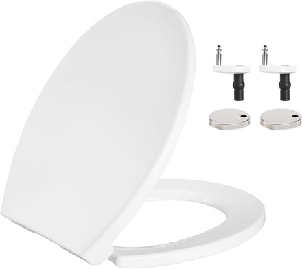 Toiletbril Wit - WC-bril Zitting - Eenvoudig Reinigen - Softclose & Quick Release - 460x370 mm - Wit