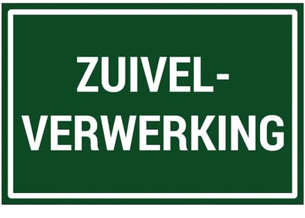 Zuivelverwerking bord | gecoat dibond materiaal | 45 x 30 cm