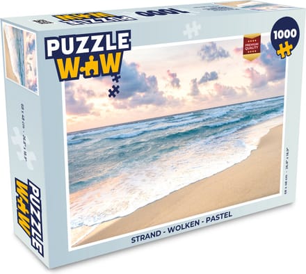 Puzzel Strand - Wolken - Pastel - Legpuzzel - Puzzel 1000 stukjes volwassenen
