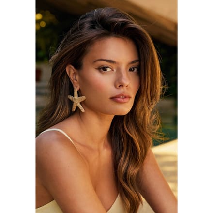 boohoo Dames Starfish Stud Earrings | Gold