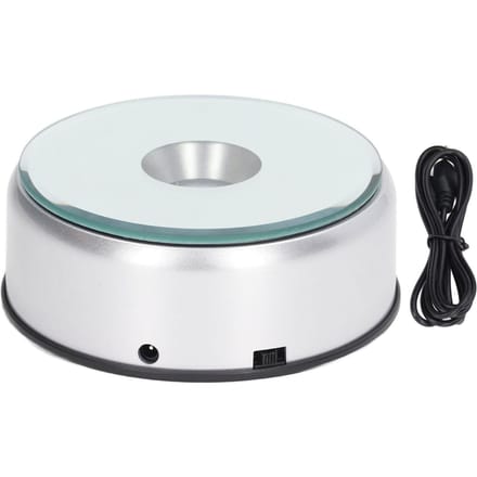 Support d'affichage rotatif à 360 degrés avec lumières LED rotatives 80 secondes par tour Base d'affichage LED de chargement USB white