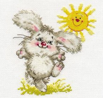 Borduurpakket Konijn Geniet Van De Zon - Alisa