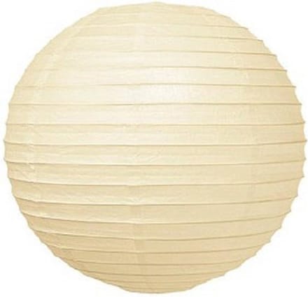 5 x Lampion crème / ivoor wit 45 cm