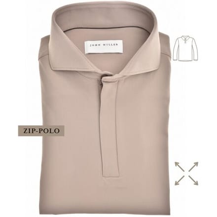 John Miller Plain Hyperstretch Comfort Poloshirt Midden Bruin / male