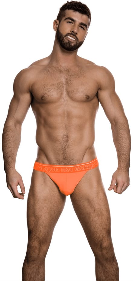 Garçon Jockstrap Neon Orange - MAAT S - Heren Ondergoed - Jockstrap voor Man - Mannen Jock