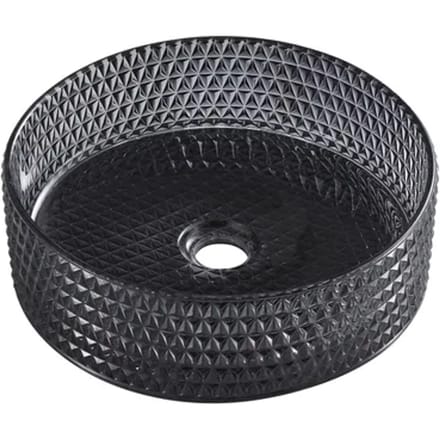 Aquavive Waskom Favogna - Rond - Zwart Glas - 36cm
