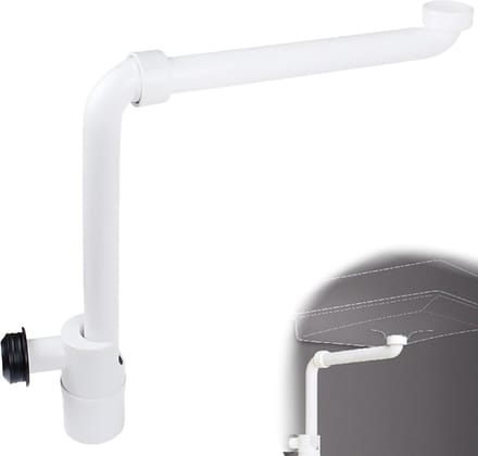 Ruimtebesparende sifon wastafel - 1 1/4 inch aansluiting - verstelbaar - wit .