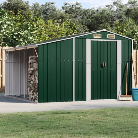 vidaXL - Tuinschuur - 277x279x179 - cm - gegalvaniseerd - staal - groen