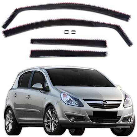 Déflecteurs d'air - SCOUTT - Opel Corsa D/E 5P - Fumé - Acrylique renforcé - Installation facile