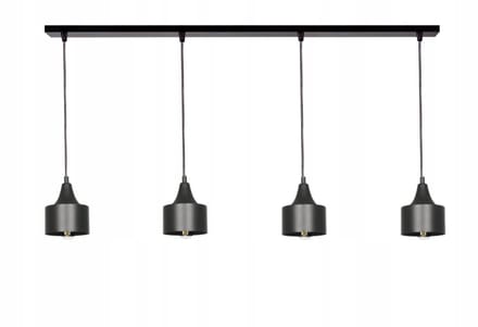 Moderne Zwarte Hanglamp Tornado - 4x E27, 60cm Breed