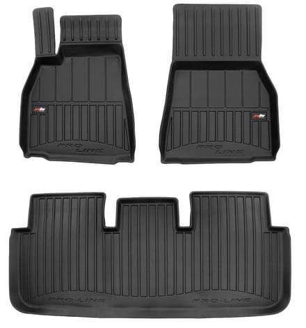 Frogum - No.77 - Automatten 3D - Geschikt voor TESLA Model S (vanaf 2021) - Facelift Model - 3-delig - TPE Rubber - Zwart