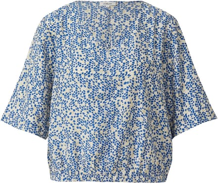 Gestructureerde Blouse met V-hals en Plooien Dames s.Oliver