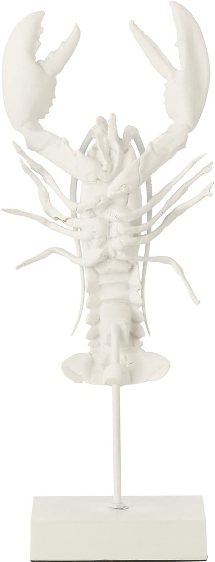J-Line decoratie Kreeft Op Voet - polyresin - wit