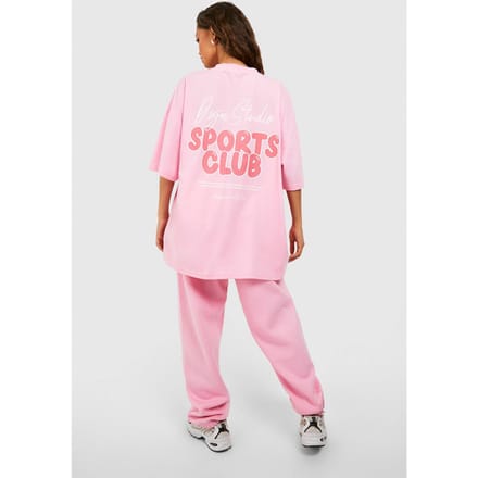 Dames Dsgn Studio Sports Bubble Slogan Oversized T-shirt | Roze | Maat: Small
