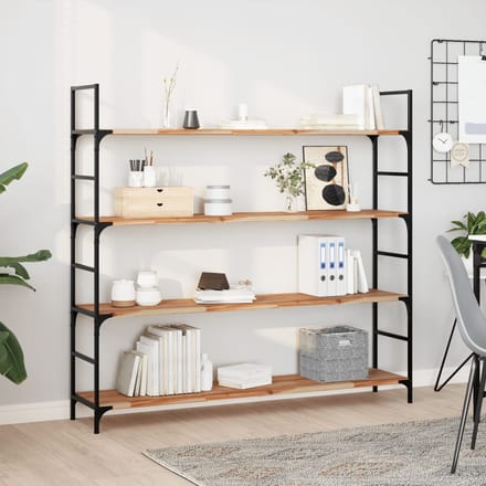 vidaXL - Wandschappen - 4 - st - zwevend - olieafwerking - 140x30x2 - cm - acaciahout