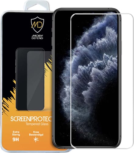 MobyDefend Screenprotector - Geschikt voor Apple iPhone 11 Pro Max / iPhone XS Max - Case-Friendly Screensaver - Gehard Glas