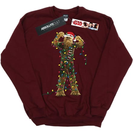 Star Wars Jongens Chewbacca Kerstverlichting Sweatshirt (Bourgondië)