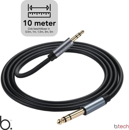 Brosendaal Audio Kabel 3 5 mm jack - AUX Kabel - Extra Lang - 10 Meter - zwart