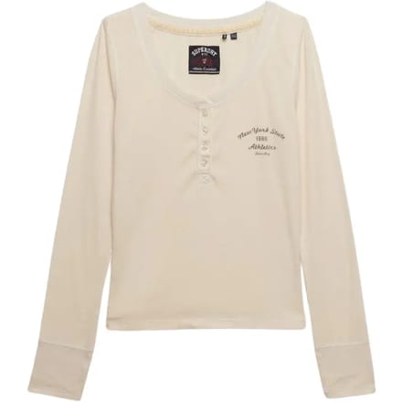 Superdry - Athletic Button Down Longsleeve Top - Dames - Lange mouwen shirts
