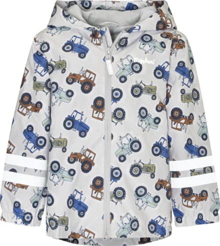 Playshoes - Regenjas- Tractoren - Grijs - Maat 80