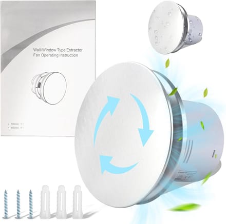 Stille Badkamerventilator 100 mm - 12 W Geluidsarm en Waterdicht
