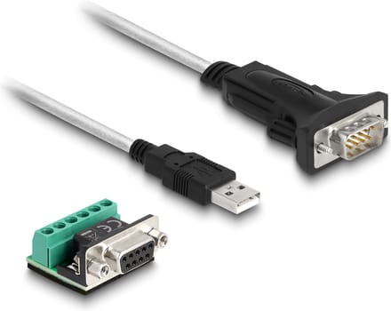 Delock Adapter USB 2.0 Type-A to 1 x Serial RS-422/485 male with 6 pin terminal block 5 V 1.8 m