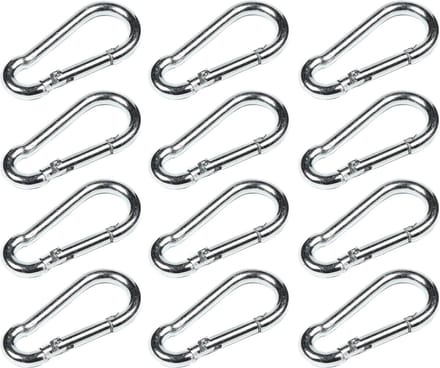 Benson Set karabijnhaken - Ø 5 x 50 mm - zilver - 12 stuks
