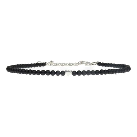 Bela Donaco - Enkelbandje Classic B3 – Onyx – Sterling Zilver